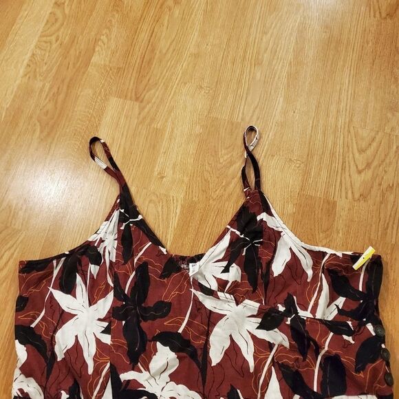 BP. Leaf Print Wrap Front Linen Blend Romper sz 4X - Picture 5 of 11